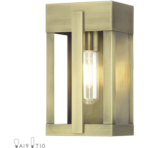 Berksford 1 Light 9 inch Antique Brass Outdoor Wall Lantern