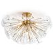 Poppy 5 Light 35 inch Clear Flush Mount Ceiling Light, Semi Flush Mount