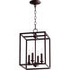 Cuboid 4 Light 11 inch Oiled Bronze Mini Chandelier Ceiling Light