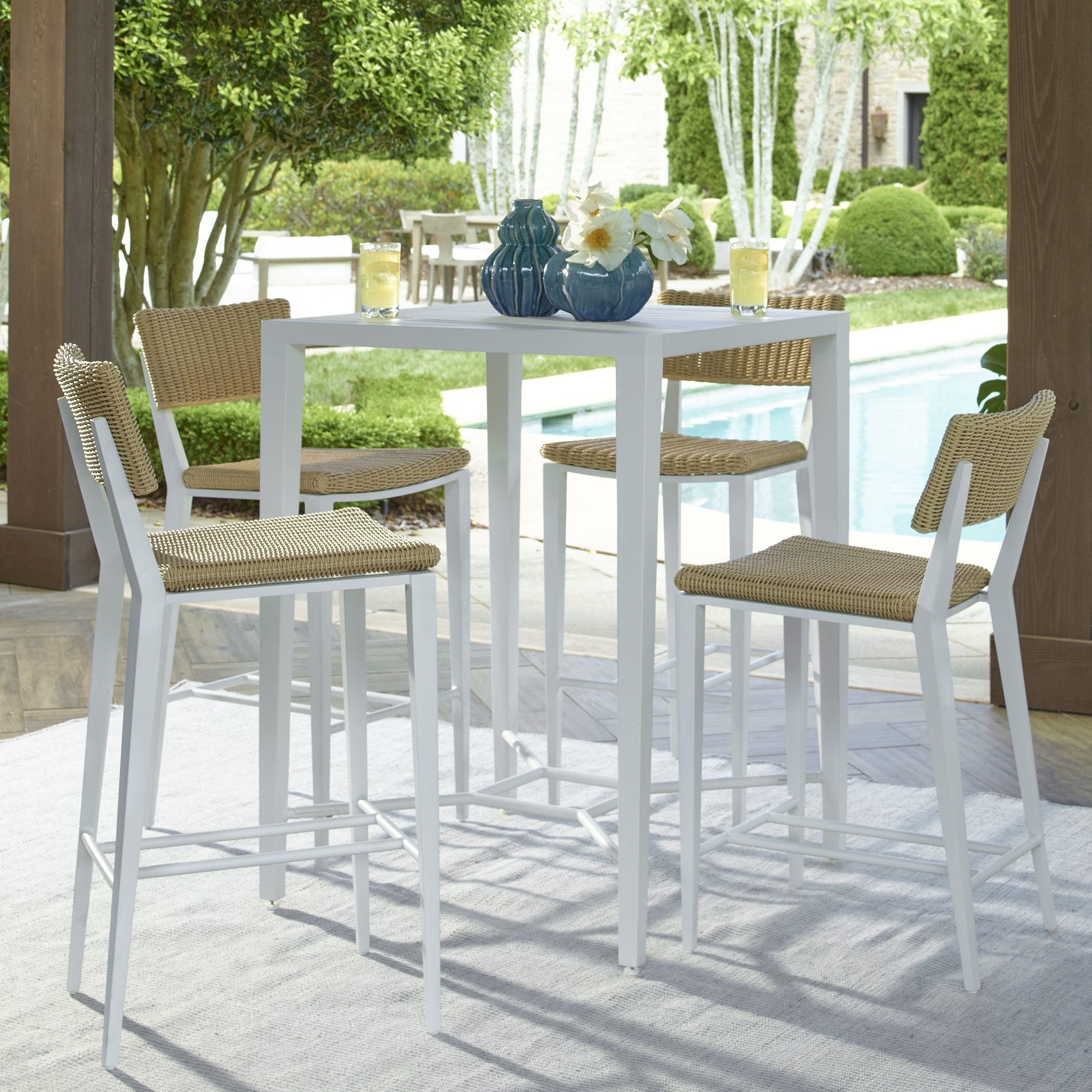 Montellano 42 X 32 inch White Outdoor Bar Table