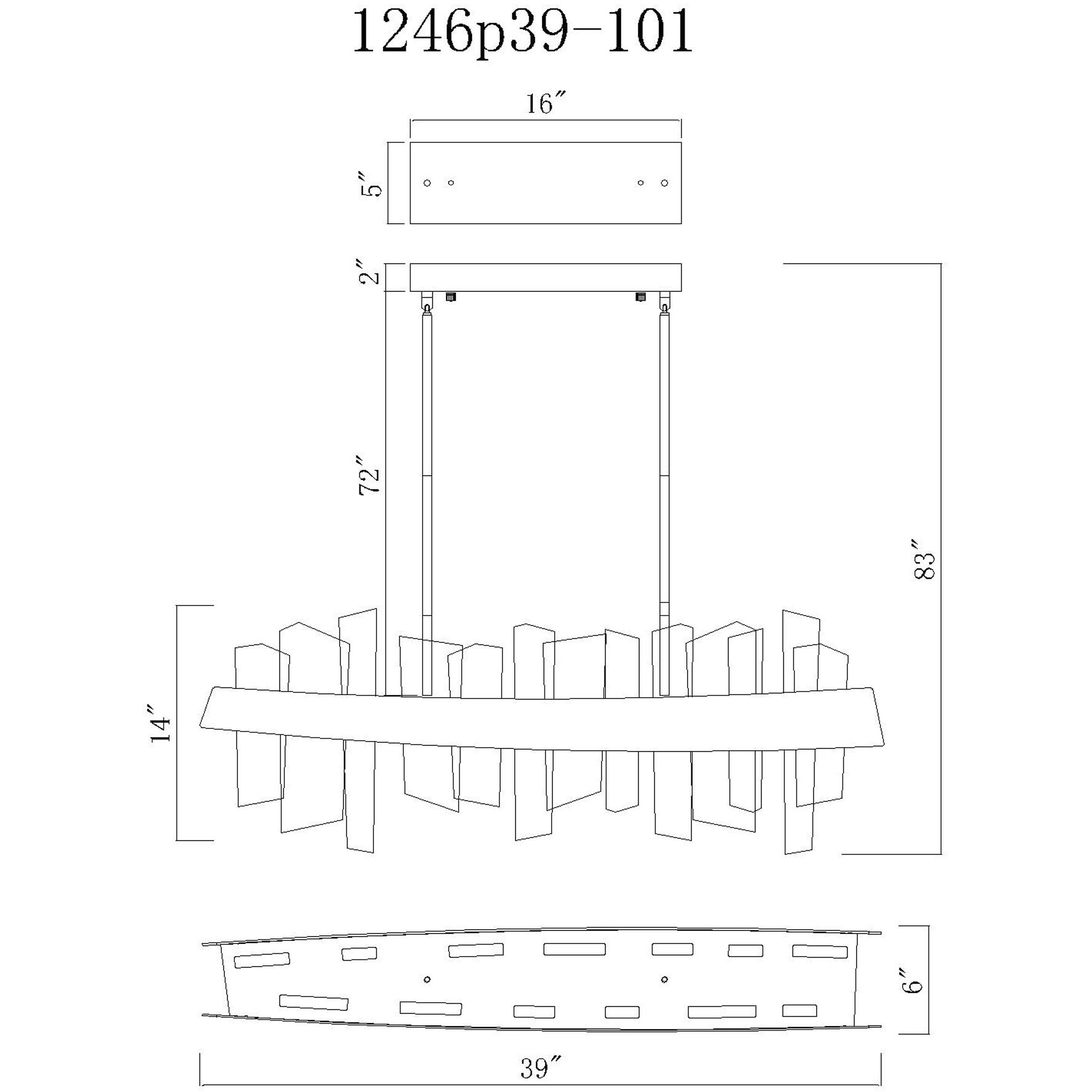 Guadiana LED 39 inch Black Island/Pool Table Light Ceiling Light