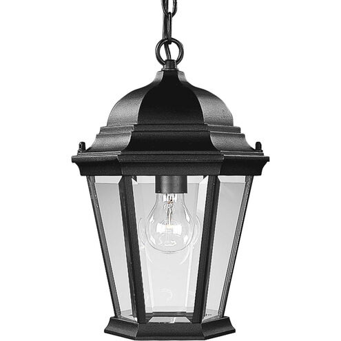 Welbourne 1 Light 9 inch Textured Black Outdoor Hanging Lantern in Clear Beveled, Standard