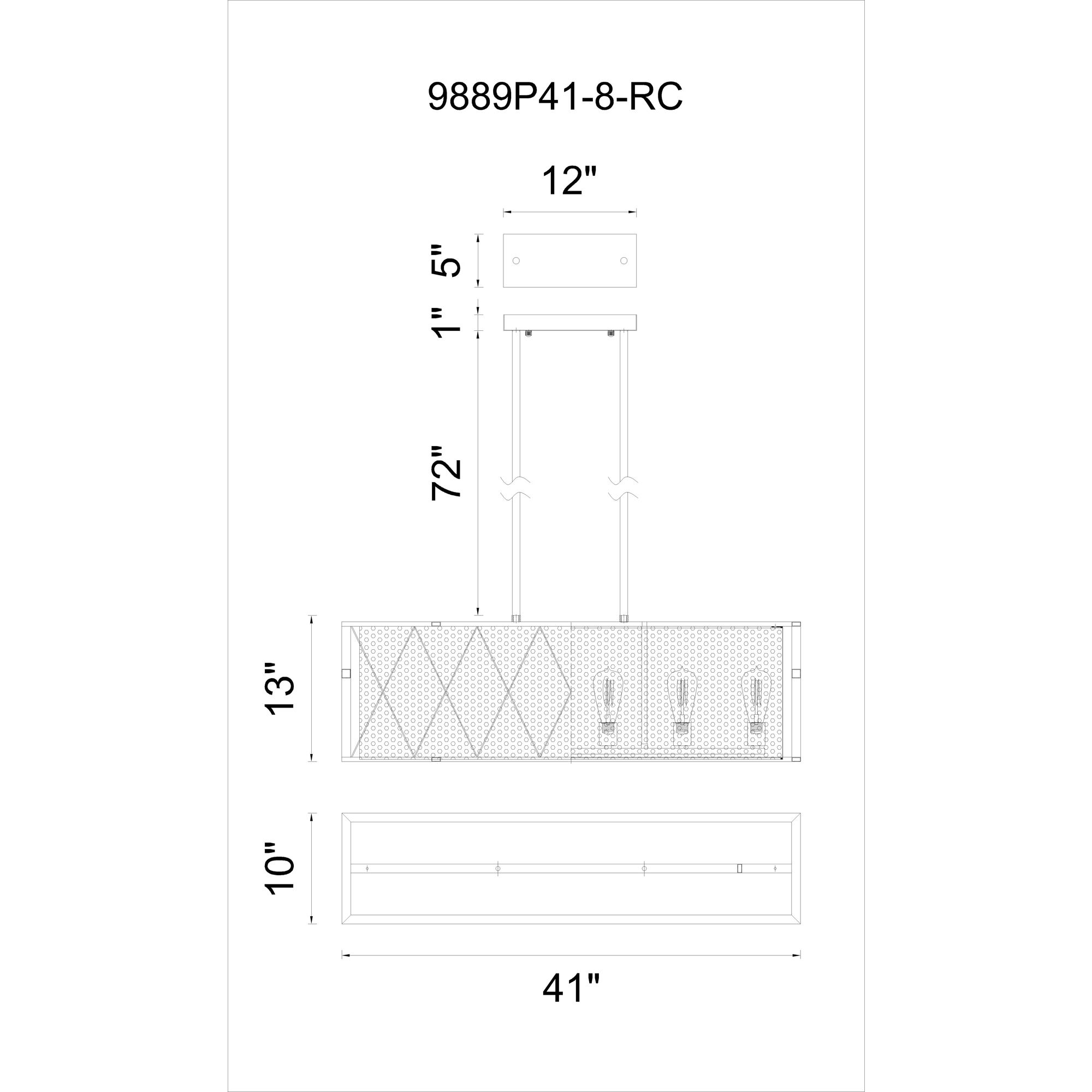 Tapedia 6 Light 41 inch Black Island/Pool Table Light Ceiling Light