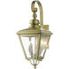 Adams 2 Light 21.5 inch Antique Brass with Brushed Nickel Finish Cluster Outdoor Wall Lantern, Medium