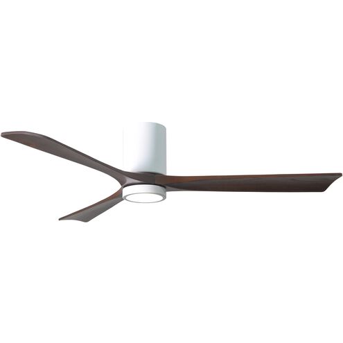 Atlas Irene-3HLK 60 inch Gloss White with Walnut Tone Blades Ceiling Mount Paddle Fan, Flush Mounted