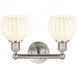 Edison White Venetian 2 Light 15 inch Brushed Satin Nickel Bath Vanity Light Wall Light