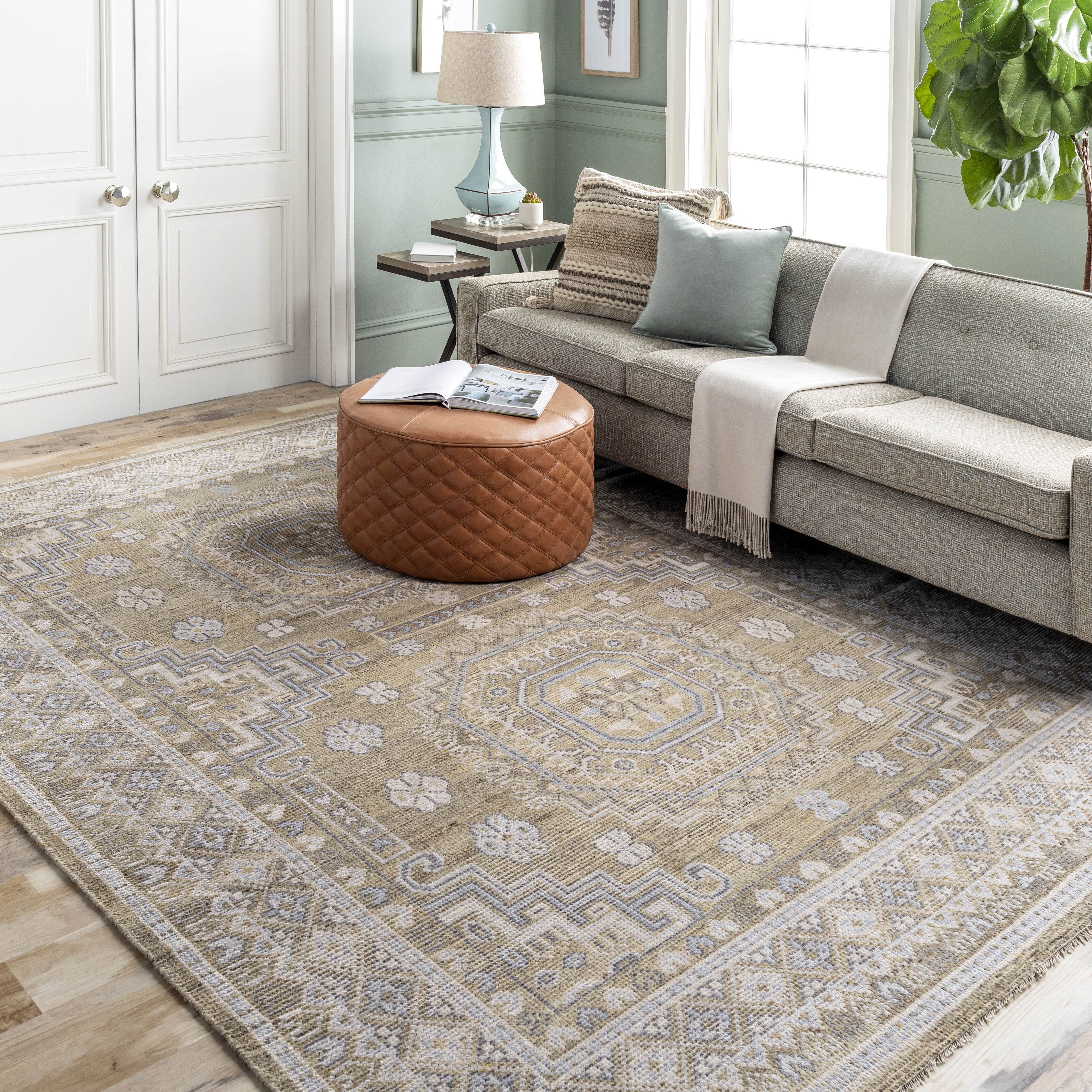Almeria 120 X 96 inch Mustard Rug in 8 x 10, Rectangle