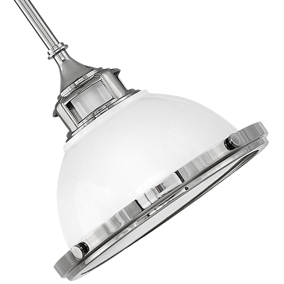 Amelia 1 Light 11.75 inch Polished White with Polished Nickel Indoor Mini Pendant Ceiling Light