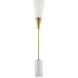 Martini 37 inch 7 watt Antique Brass and White Table Lamp Portable Light