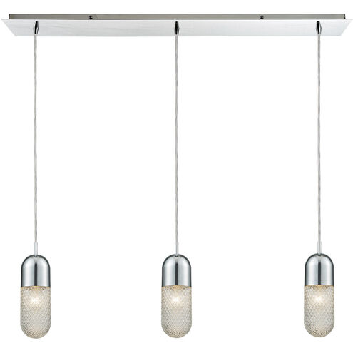 Capsula 3 Light 36 inch Polished Chrome Mini Pendant Ceiling Light, Linear