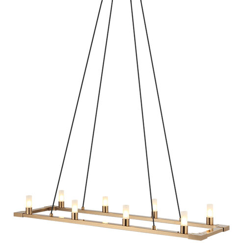 Cascadian 8 Light 10 inch Aged Gold Brass Chandelier Ceiling Light