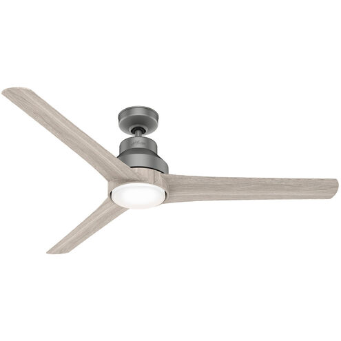 Lakemont 60 inch Matte Silver with Light Grey Oak Blades Outdoor Ceiling Fan