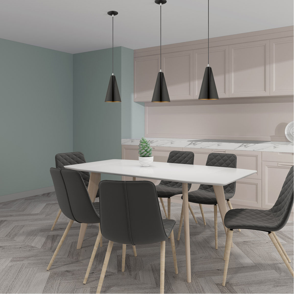 Allison 1 Light 7 inch Shiny Black Mini Pendant Ceiling Light