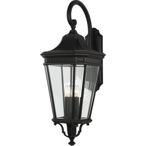 Cotswold Lane 4 Light 36.25 inch Black Outdoor Wall Lantern in Clear Beveled Glass, Extra Large