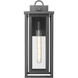 Ashland 1 Light 18 inch Matte Black Outdoor Sconce in Clear Glass