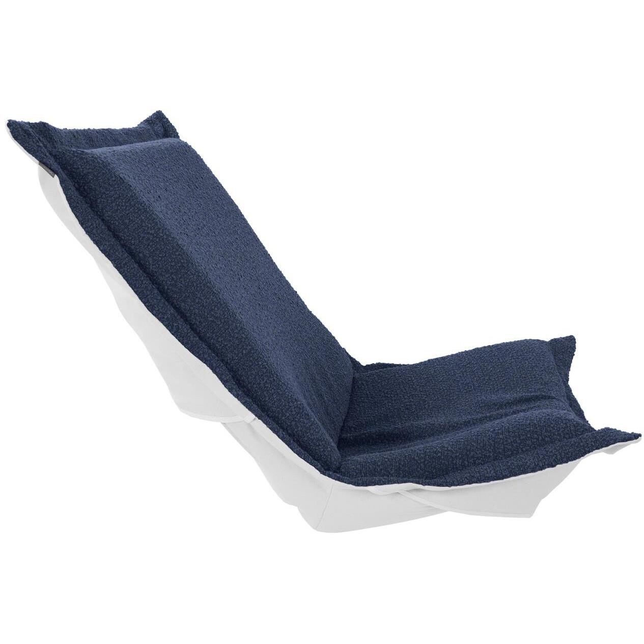 Alicante Indigo Patio Scroll Puff Chair Cover & Cushion