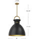 Alora Mood Waldo Pendant Ceiling Light in Aged Gold and Matte Black