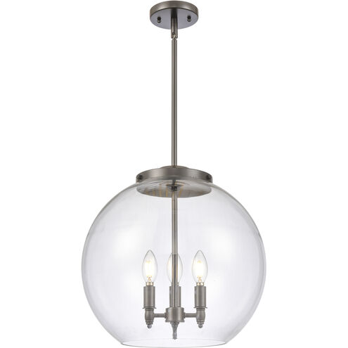 Ballston Athens 3 Light 15.75 inch Oil Rubbed Bronze Statement Pendant Ceiling Light in Incandescent, Clear