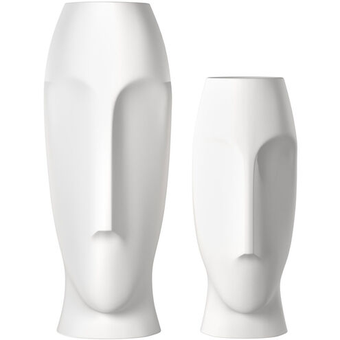Abstract Faces 18 X 7 inch Vase, Set of 2