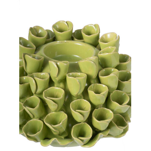 Open Coral 5.9 X 4.3 inch Candle Holder in Green