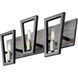 Zag 3 Light 21 inch Black and Grey Bath Vanity Wall Light in Black/Grey Wood