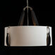 Saratoga 4 Light 31.9 inch Polished Nickel Pendant Ceiling Light in Leather Black, Natural Anna, Large