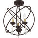 Aria 3 Light 16 inch Bronze Convertible Chandelier / Semi Flush Ceiling Light