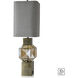 Beverly 46 inch 150.00 watt Antique Brass and Amber with Heathered Gray Table Lamp Portable Light