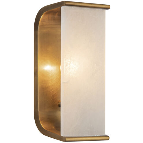 Abbott 1 Light 4.25 inch Vintage Brass Bath Vanity Light Wall Light in Vintage Brass and Alabaster