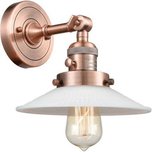 Franklin Restoration Halophane LED 9 inch Antique Copper Sconce Wall Light, Franklin Restoration