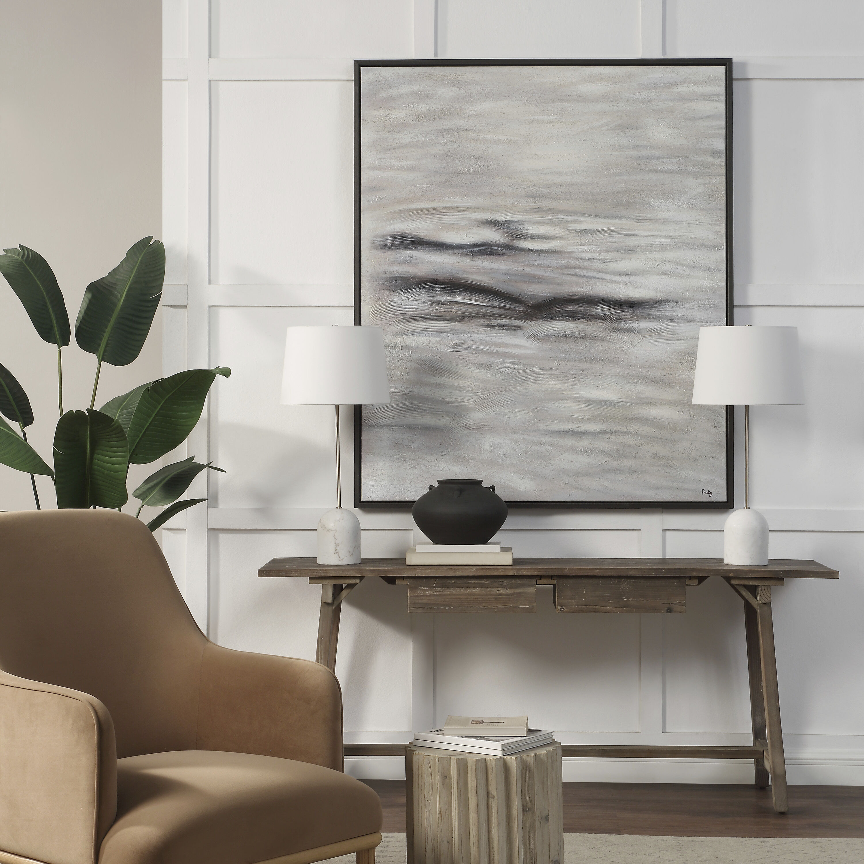 Baelish Dark Grey Canvas Art