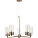 Intersection 5 Light 24 inch Burnished Brass Chandelier Ceiling Light