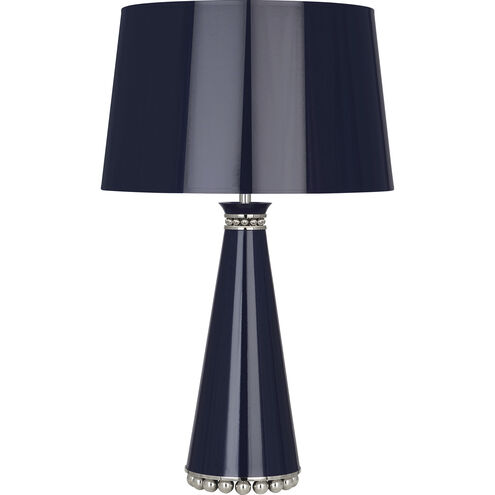 Pearl 29.38 inch 150.00 watt Midnight Blue Table Lamp Portable Light in Polished Nickel, Midnight Blue With Silver