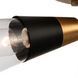 Ponti 3 Light 15 inch Matte Black with New Brass Semi Flush Mount Ceiling Light