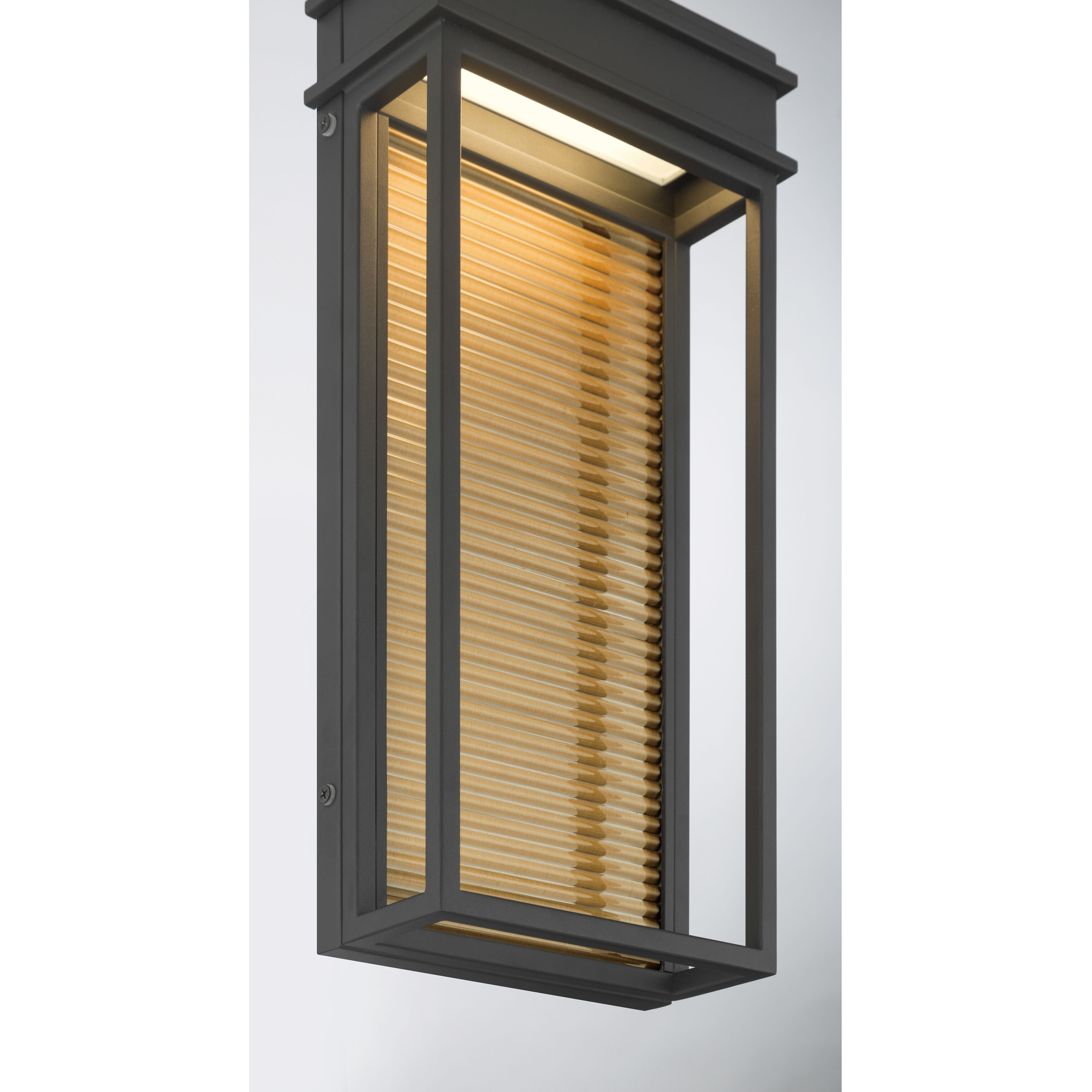 Clyne LED 15 inch Sand Coal Black and Legacy Brass Outdoor Wall Sconce