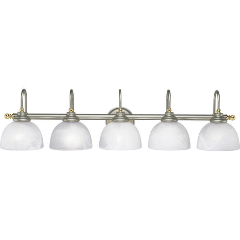 Bath Match 5 Light 39 inch Pearl Nickel Bath Vanity Wall Light