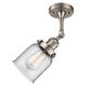 Franklin Restoration Small Bell LED 5 inch Brushed Satin Nickel Sconce Wall Light in Clear Glass, Franklin Restoration