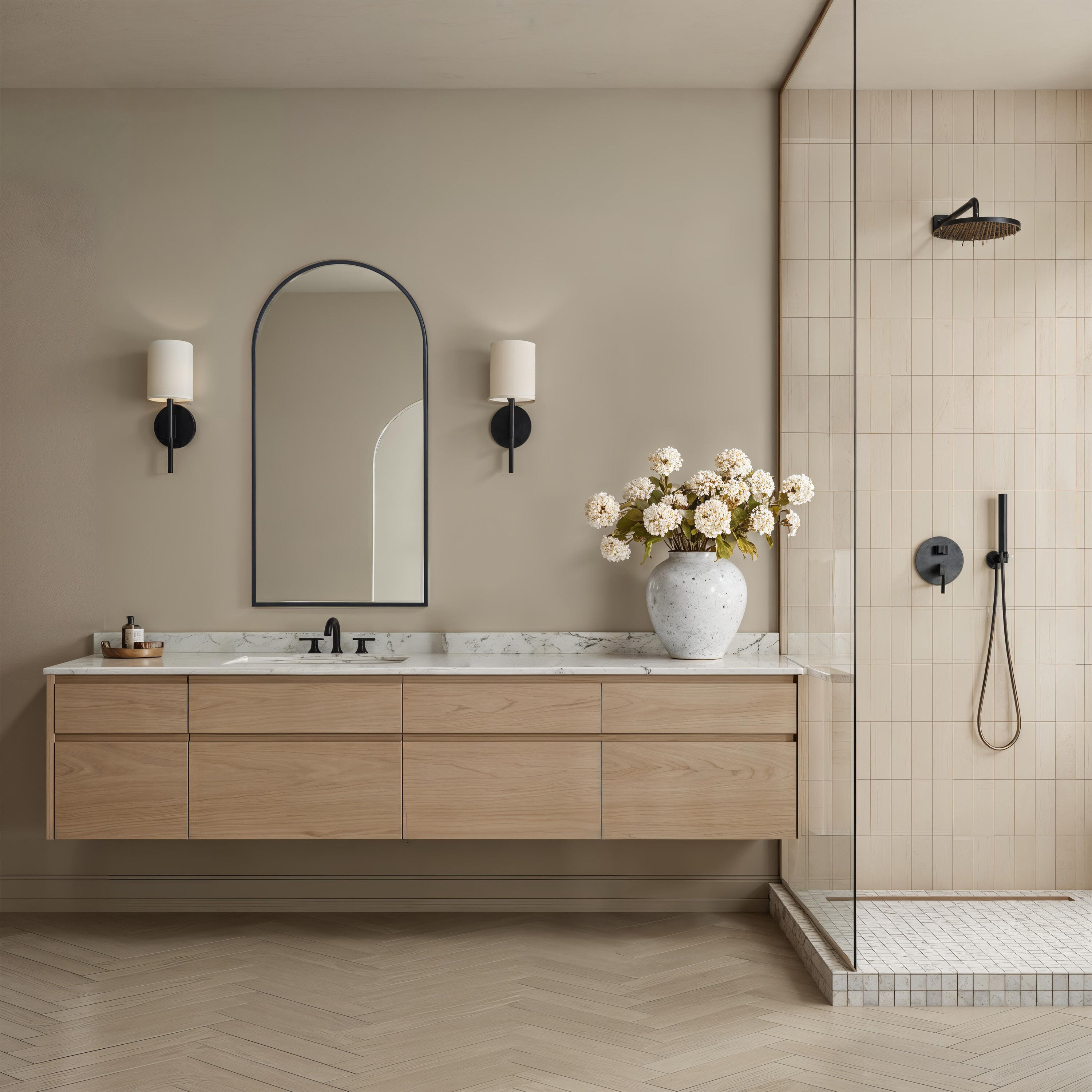 Waren 40 X 20 inch Matte Black Wall Mirror