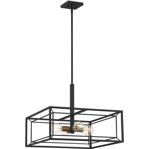 Within 4 Light 22 inch Matte Black Pendant Ceiling Light