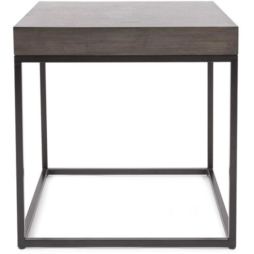 Kenton 24.5 X 24 inch Smoke Gray/Black Side Table
