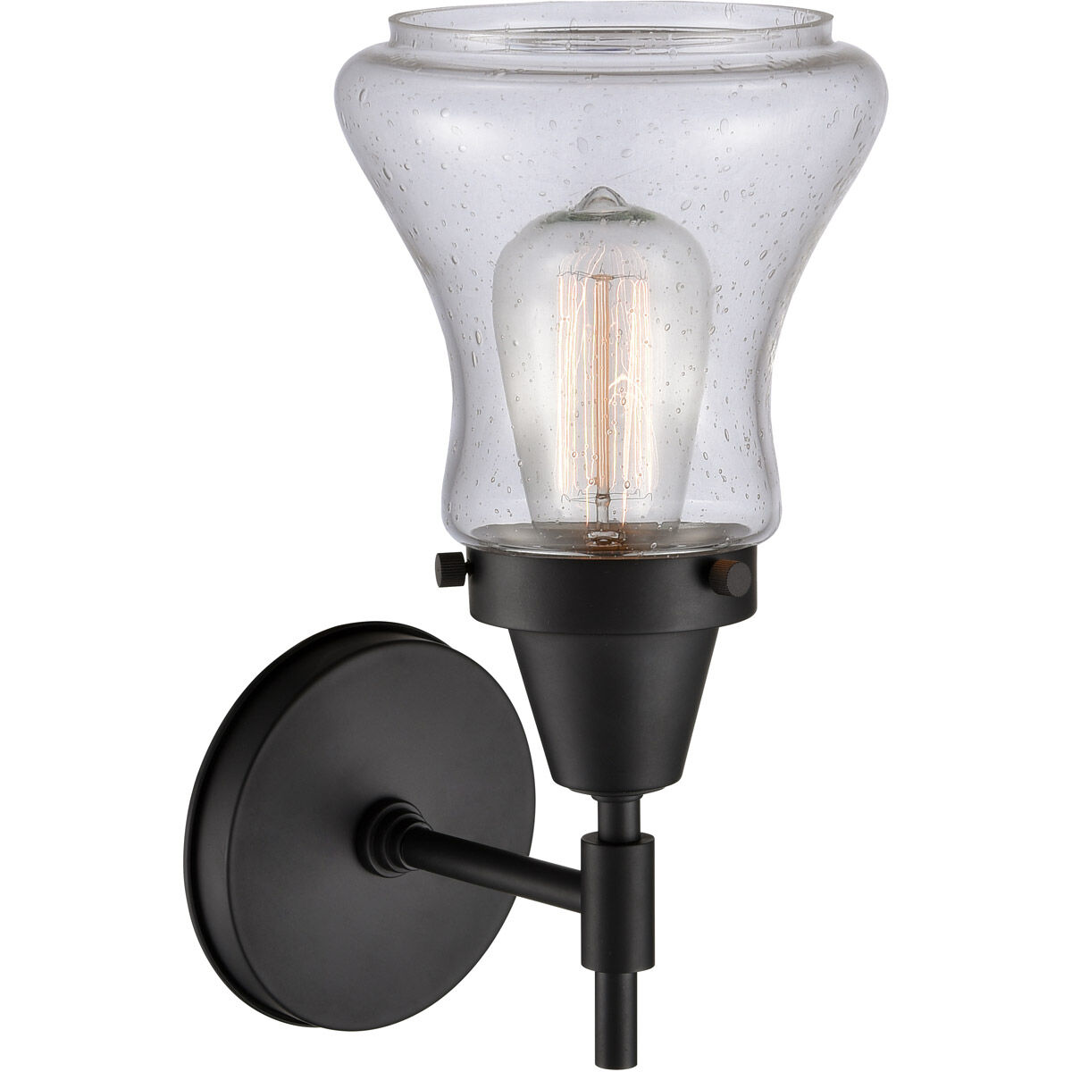 Caden 1 Light 6 inch Matte Black Sconce Wall Light in Seedy Glass