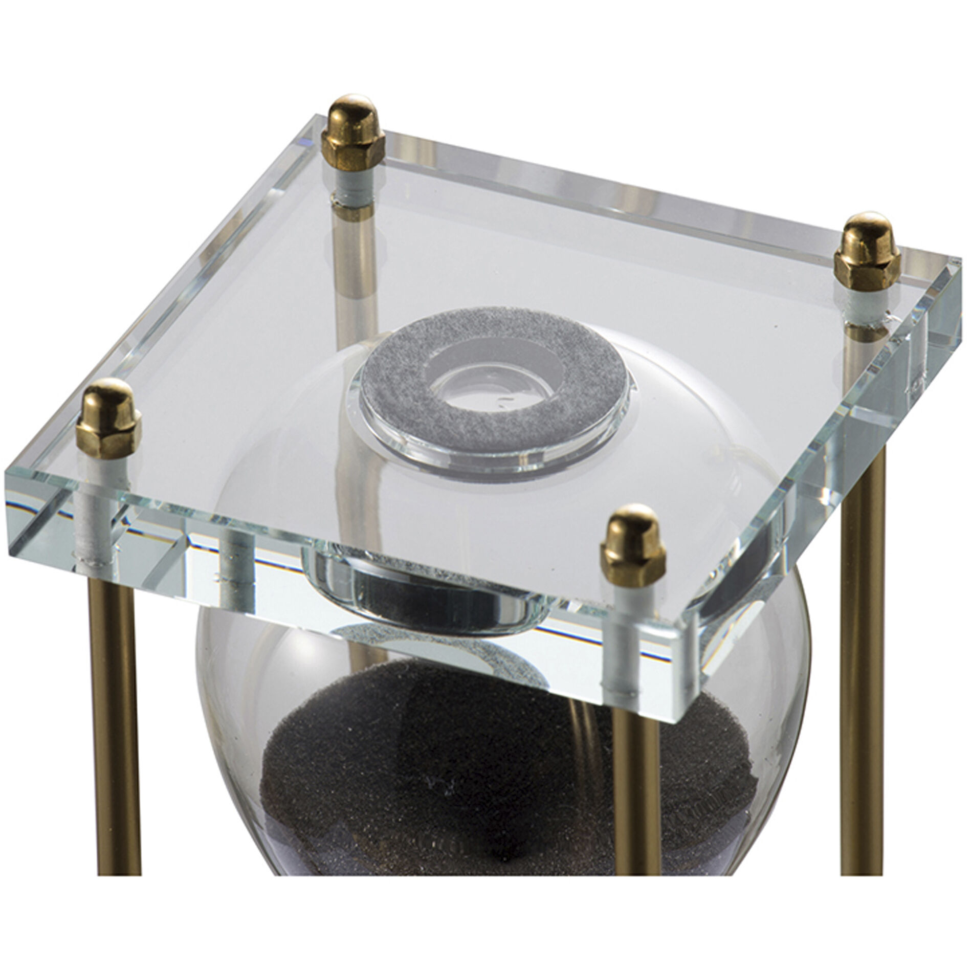 Modern Black and Clear and Brass Hourglass