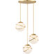 Batignolles 3 Light 24.75 inch Spring Gold Leaf Pan Pendant Ceiling Light