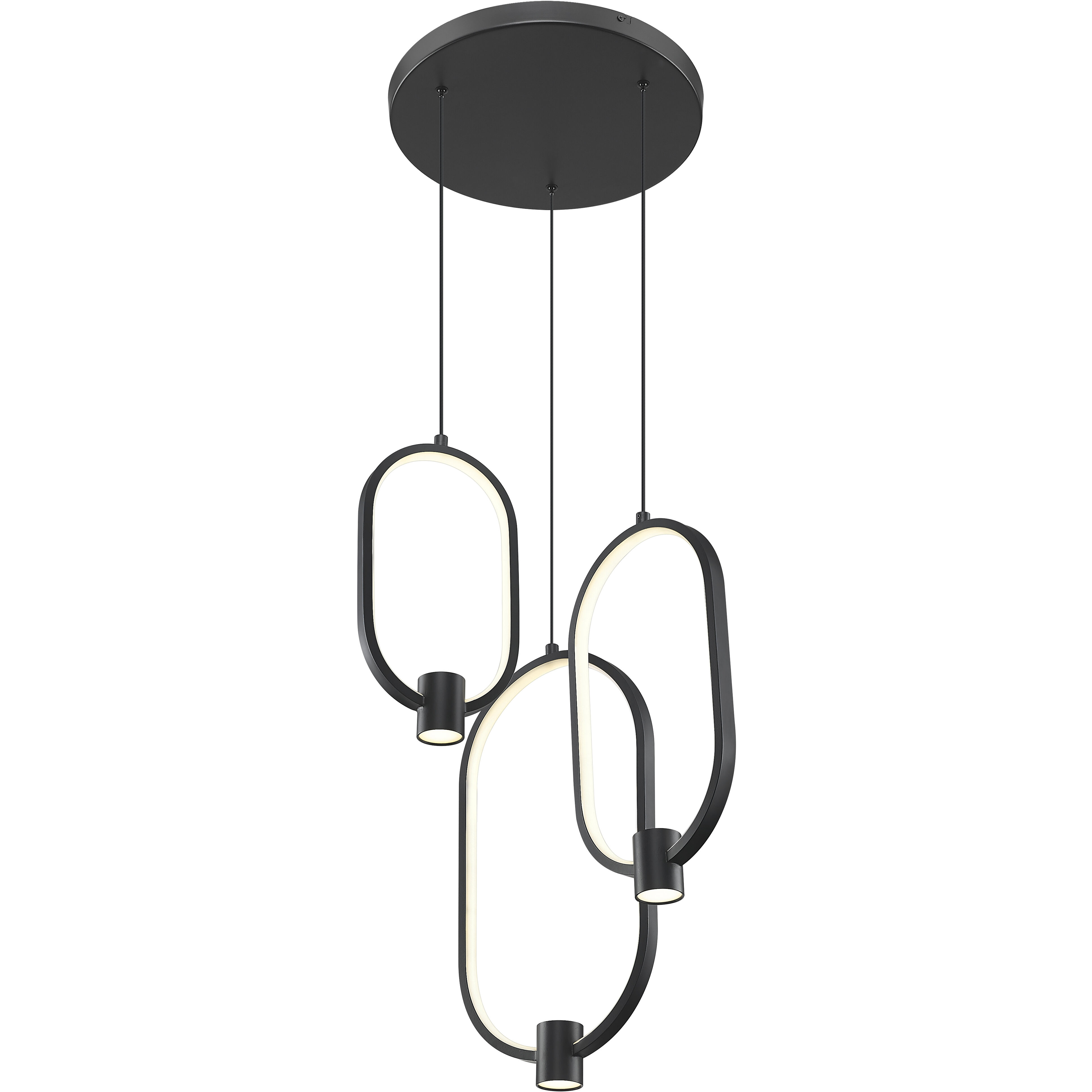 Saros LED 16.25 inch Matte Black Chandelier Ceiling Light