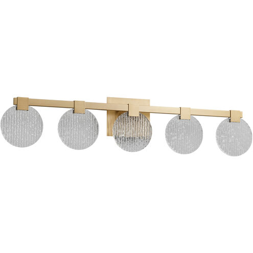 Axiom 5 Light 38 inch Aged Brass Vanity Light Wall Light