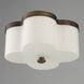 Clover 2 Light 13.5 inch Antique Bronze Flush Mount Ceiling Light