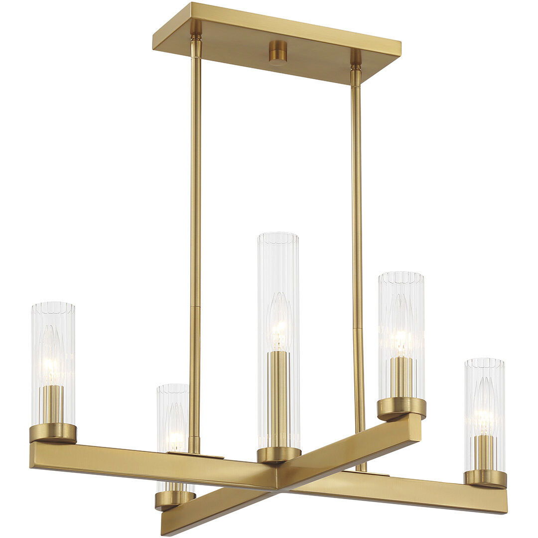 Carina 5 Light 24 inch Warm Brass Chandelier Ceiling Light
