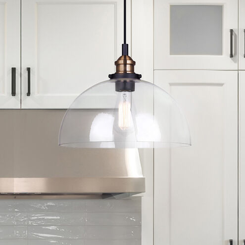 Thea 1 Light 12 inch Black/Gold Pendant Ceiling Light