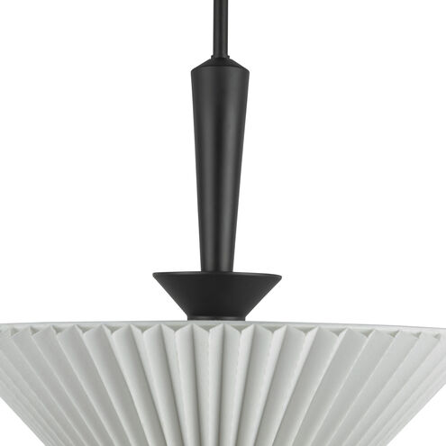 Alora Mood Bridgette 1 Light 16.38 inch Matte Black Pendant Ceiling Light in Matte Black and Folded White, Linen Shade