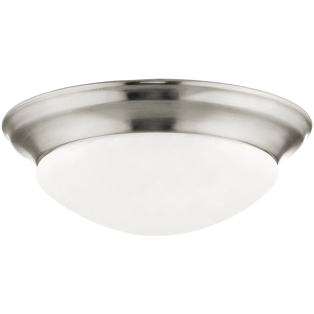 Omega 2 Light 14 inch Brushed Nickel Flush Mount Ceiling Light